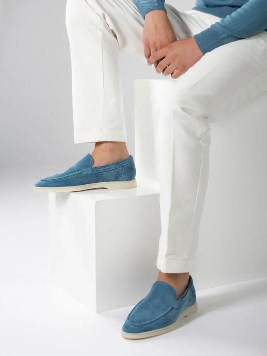 Suède Summer Loafer Oceaanblauw